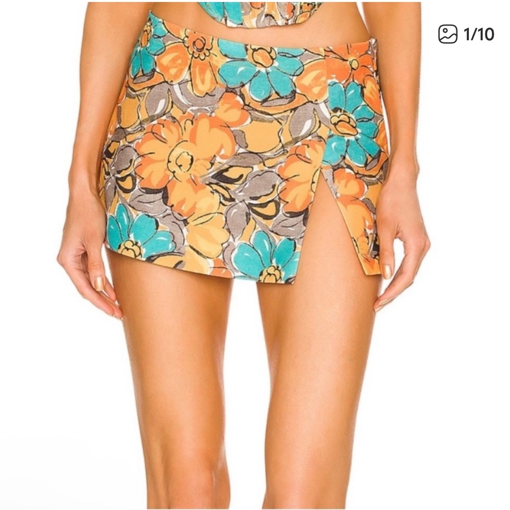 miaou mini micro skirt parisian flower